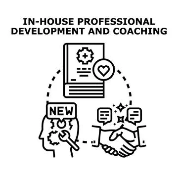 Professional development and coaching concept knowledge acquisition, skill en Stock Illustration