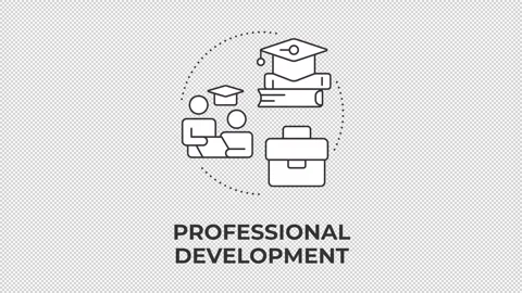 Professional development animated line concept icon Stock Footage 346720235