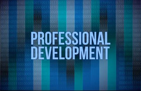 Professional development concept binary illustration design blue background 스톡 일러스트