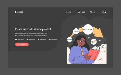 Professional Development. Continuous learning for career growth. Stock Illustration