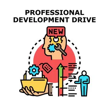 Professional development drive learning and career growth Stock Illustration