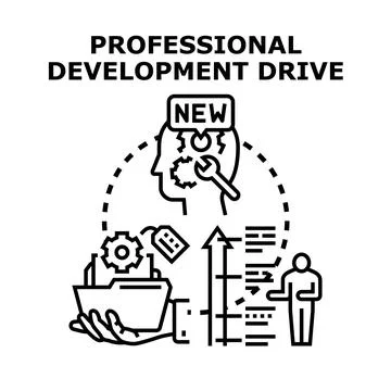 Professional development drive learning and career growth Stock Illustration