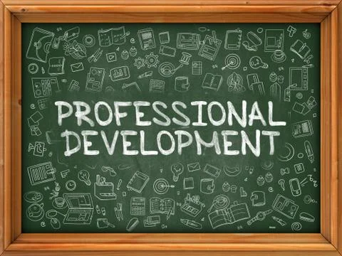 Professional Development - Hand Drawn on Green Chalkboard Stock Illustration