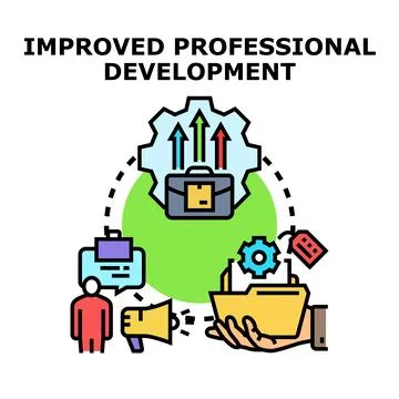 Professional development improving career growth process Stock Illustration