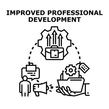Professional development improving career growth process Stock Illustration