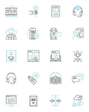 Professional development linear icons set. Growth, Education, Advancement Stock Illustration