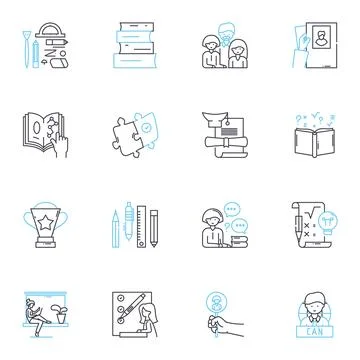 Professional Development linear icons set. Learning, Growth, Advancement イラスト素材