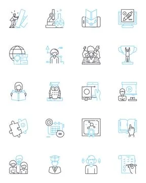 Professional Development linear icons set. Learning, Growth, Advancement イラスト素材