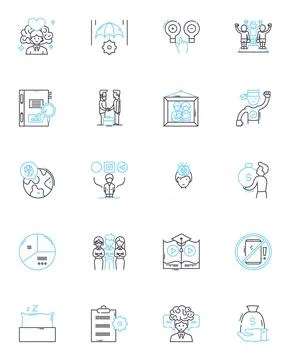 Professional development linear icons set. Skills, Training, Growth, Learning 스톡 일러스트