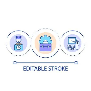 Professional development loop concept icon Stock Illustration