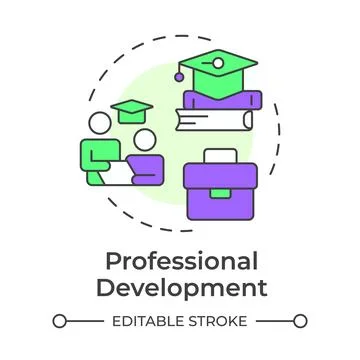 Professional development multi color concept icon Stock Illustration