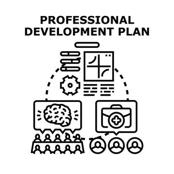 Professional development plan creating career growth opportunities Stock Illustration