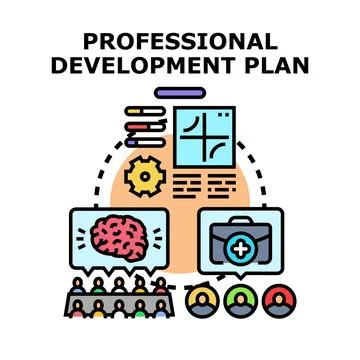 Professional development plan creating career growth opportunities Stock Illustration