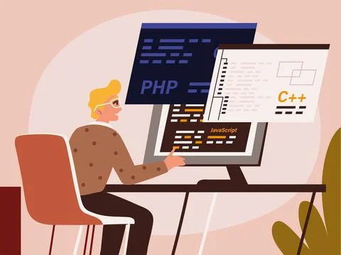 Professional development programmer Stock-Illustration