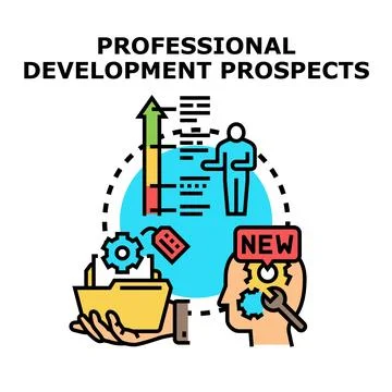 Professional development prospects, career growth planning concept Illustrazione stock