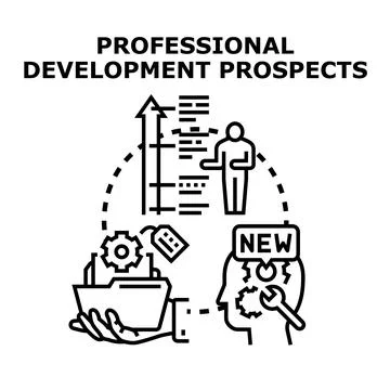 Professional development prospects, career growth planning concept Stock Illustration