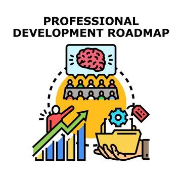 Professional development roadmap concept for career growth Stock Illustration