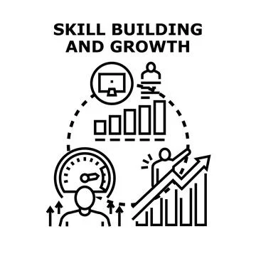 Professional development skill building and career growth Stock Illustration