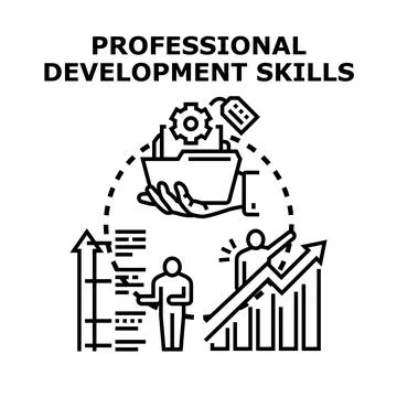 Professional development skills knowledge and career growth Illustrazione stock