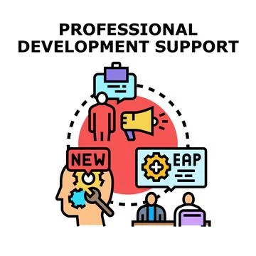 Professional development support and skill enhancement program concept Stock Illustration
