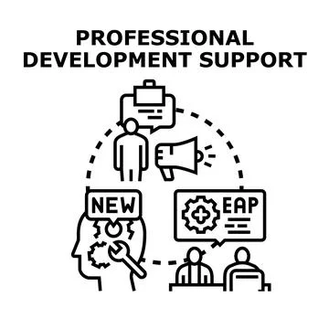Professional development support and skill enhancement program concept Stock Illustration