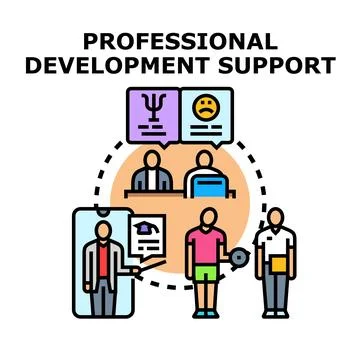 Professional development support concept connecting business, mental, and p.. Illustrazione stock