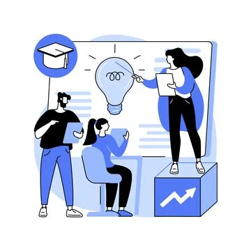 Professional development of teachers abstract concept vector illustration. Ilustración de archivo