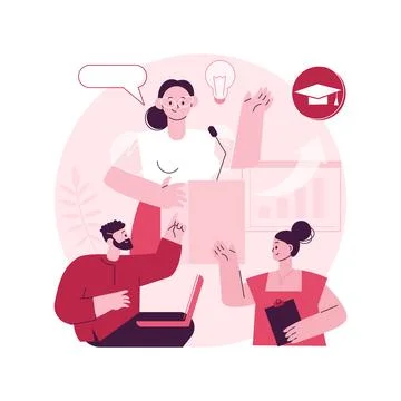 Professional development of teachers abstract concept vector illustration. Ilustración de archivo