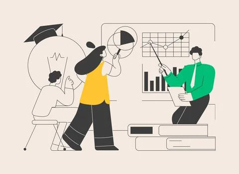 Professional development of teachers abstract concept vector illustration. Stock Illustration