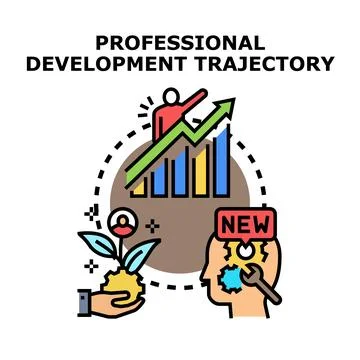 Professional development trajectory concept achieving career growth Stock Illustration