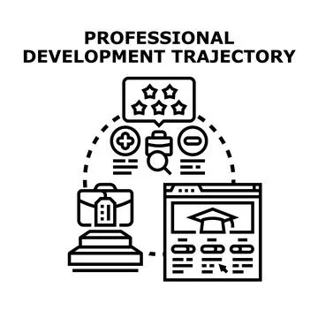Professional development trajectory concept icon vector Illustrazione stock