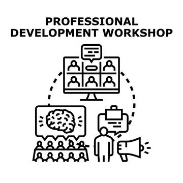 Professional development workshop for business education and training Stock Illustration