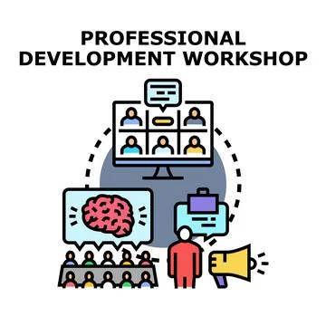 Professional development workshop for business education and training Stock Illustration