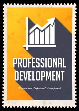 Professional Development on Yellow in Flat Design. Stock Illustration