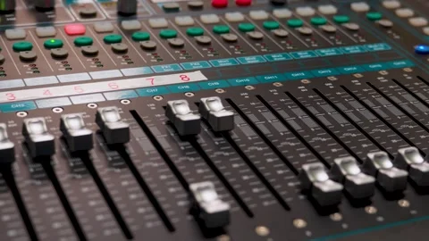 Professional Digital Audio Mixing Console in Studio. Close-up of a audio mi.. Stock-Footage 330637878