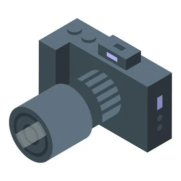Professional digital camera capturing stunning moments in isometric view Stock Illustration