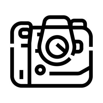 Professional digital photography camera device line icon Stock Illustration