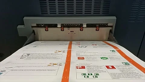 Professional digital printer does its job Stock Footage 130980295