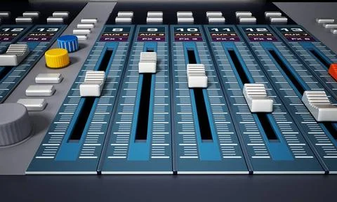 Professional digital studio equalizer. 3D illustration Professional digita... Stock Photos