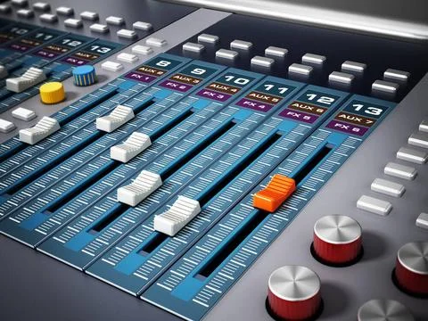 Professional digital studio equalizer. 3D illustration Professional digita... Stock Photos
