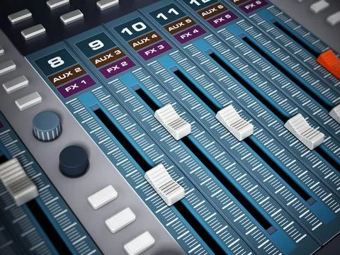 Professional digital studio equalizer. 3D illustration Professional digita... Stock Photos