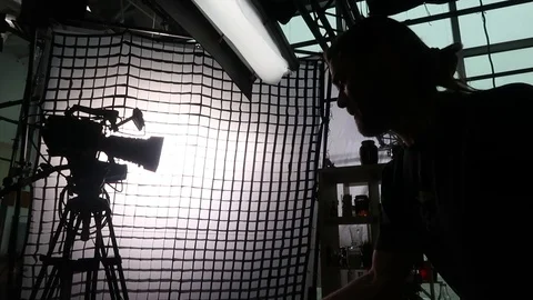 Professional digital video camera. Stock Footage 104059523