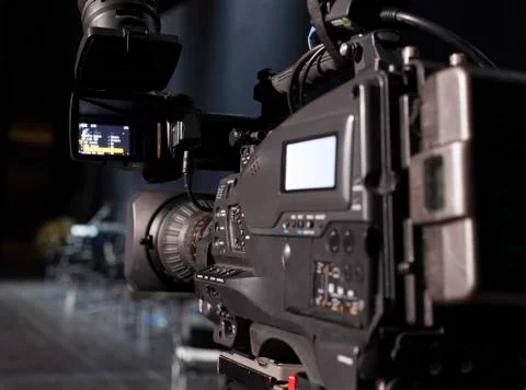 Professional digital video camera. Stock Photos