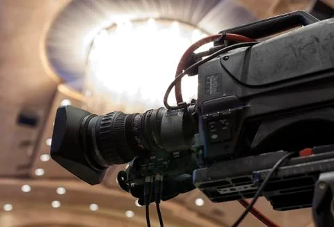 Professional digital video camera. Stock Photos