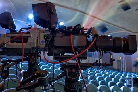 Professional digital video camera. Stock Photos