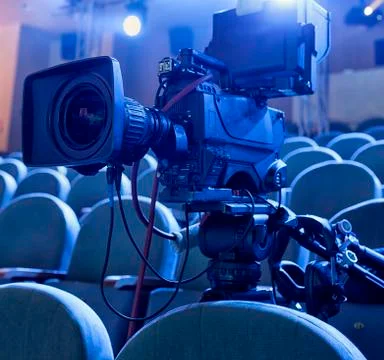 Professional digital video camera. Stock Photos