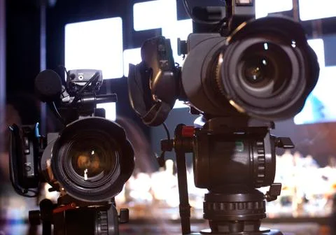 Professional digital video camera. Stock Photos