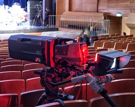 Professional digital video camera. Stock Photos