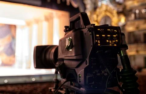 Professional digital video camera. Stock Photos