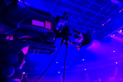 Professional digital video camera. Stock Photos